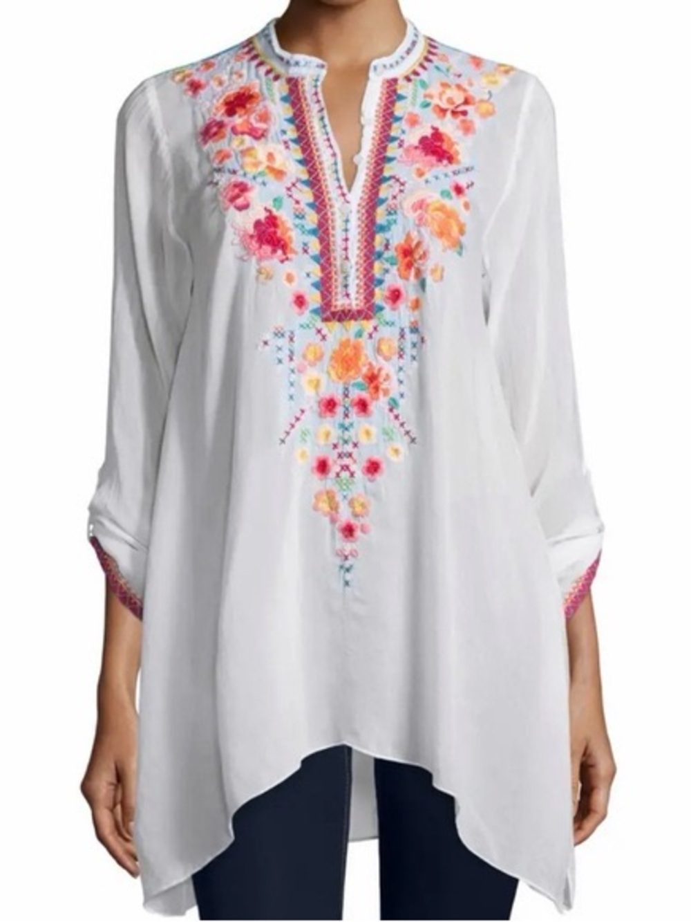 Johnny Was embroidered Sable tunic top size medium